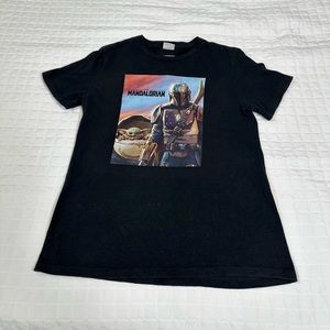 Star Wars Boys The Mandalorian The Child Painting T-Shirt Large